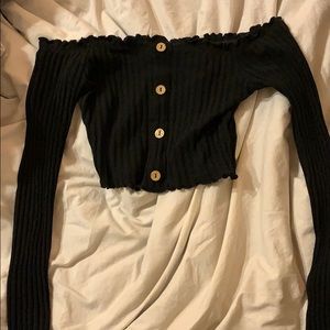 Crop Off shoulder long sleeve